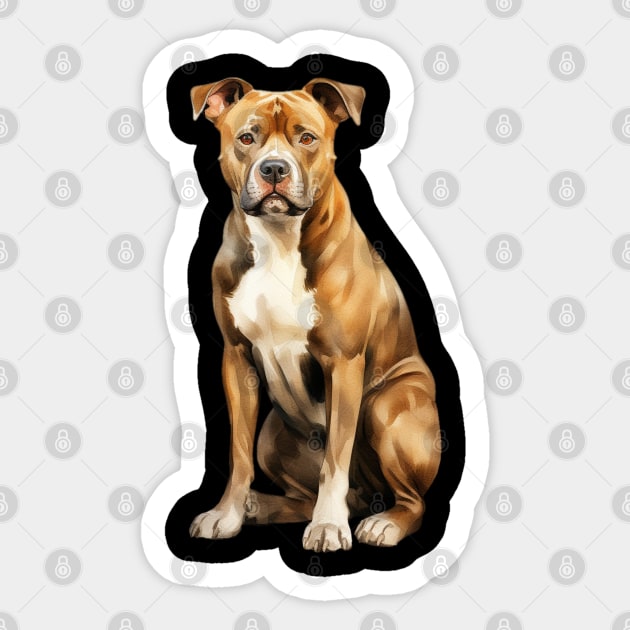 American Staffordshire Terrier Sticker by DavidBriotArt